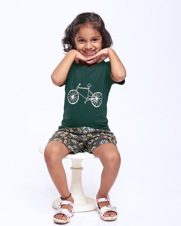 Cotton Printed T-shirt for Boy and Girl - Cycle - Creovoxa