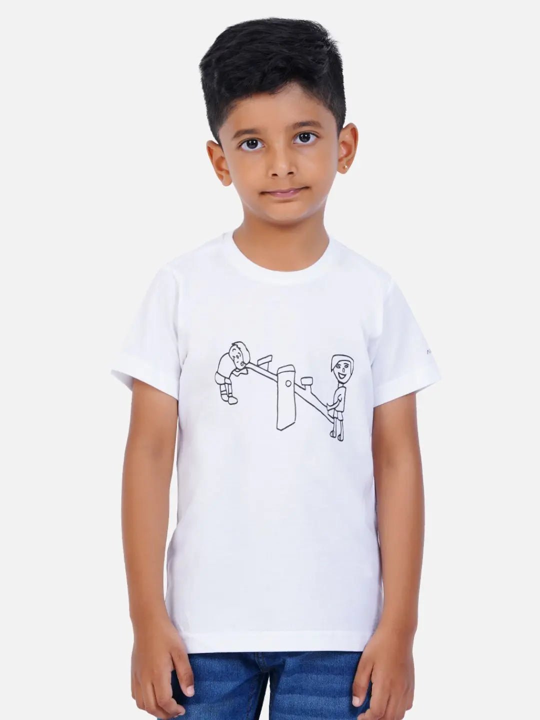 Cotton Printed T-shirt for Boy and Girl - See Saw - Creovoxa