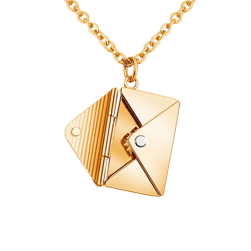 Envelope Locket Necklace – Personalized Love Letter Jewelry - Creovoxa